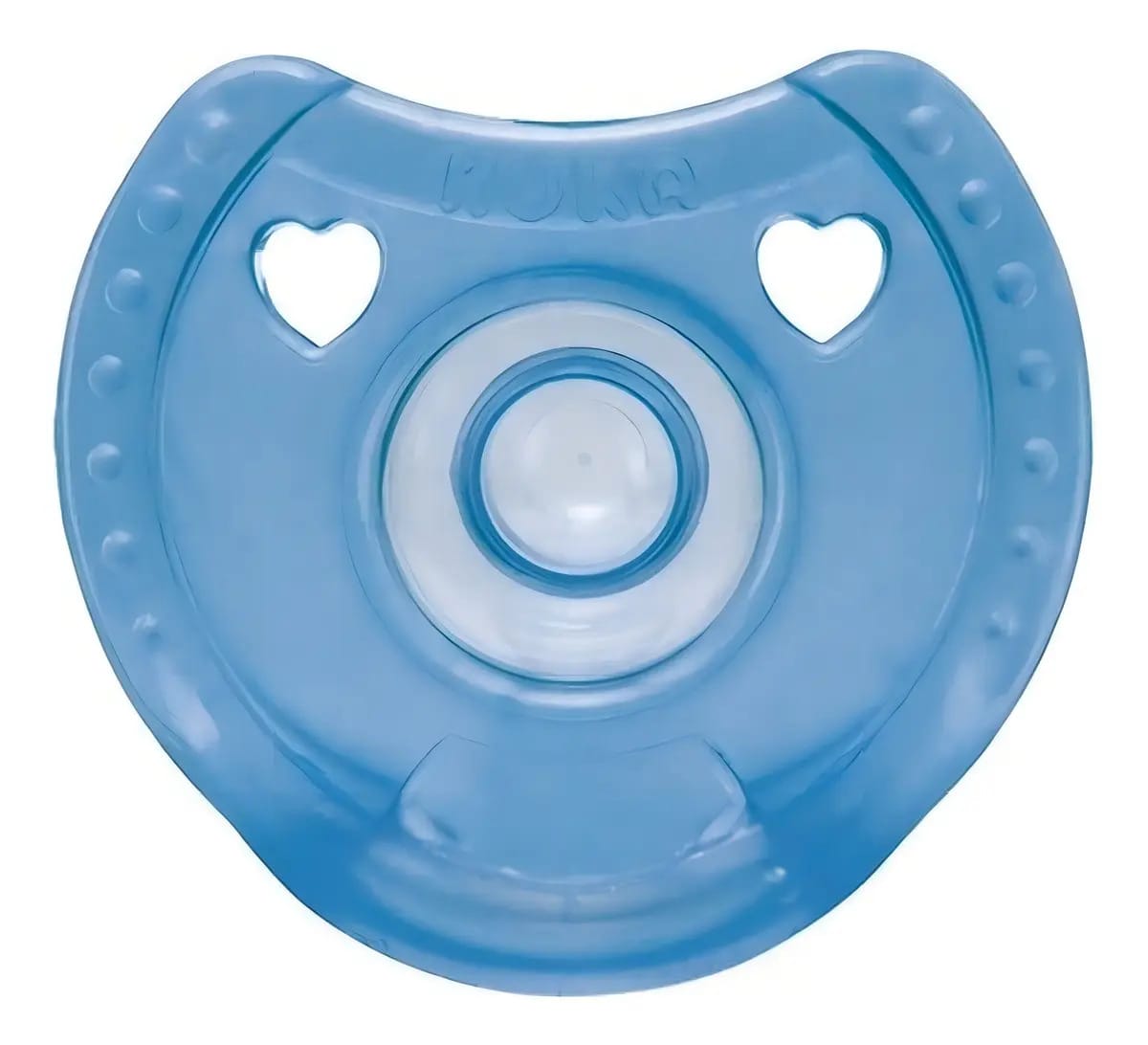 Chupeta 100% Silicone Soft Bico Chato Tam 1 Kuka 0 A 6 Meses Cor Azul