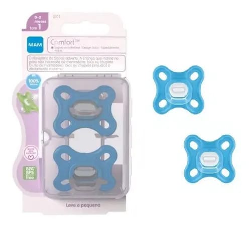 Chupeta Comfort Mam - 0-2 Meses Azul 02un