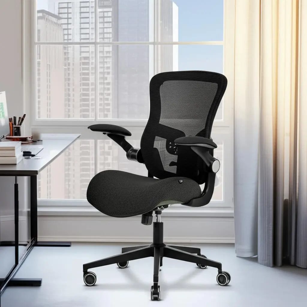 Cadeira Dt3 Office Vita Super Preto Black 14243-4 Material Do Estofamento Mesh E Tecido