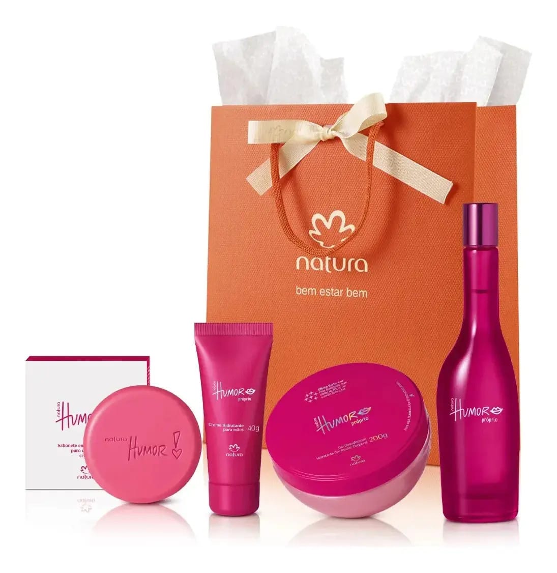 Natura Humor Próprio Feminino Perfume 75ml + Iluminador + P/mãos