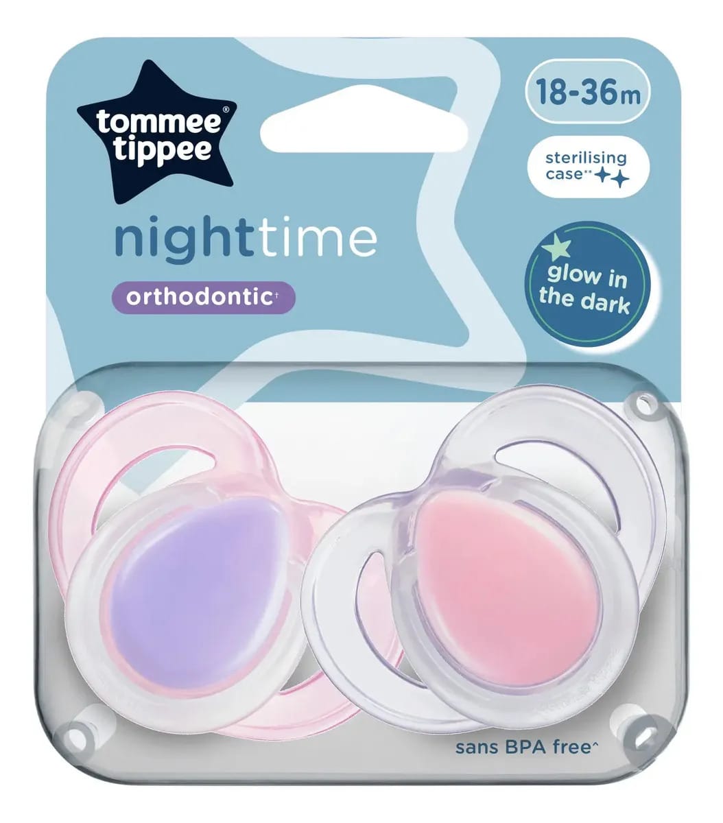 Chupetas Tommee Tippee 18-36 meses Night X2 +18 meses