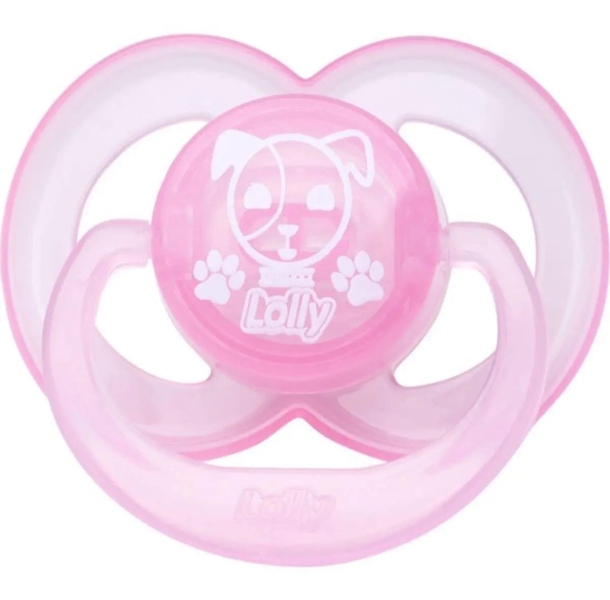 Chupeta Color Silicone Redondo Dog - Rosa 5012-01-rs - Lolly