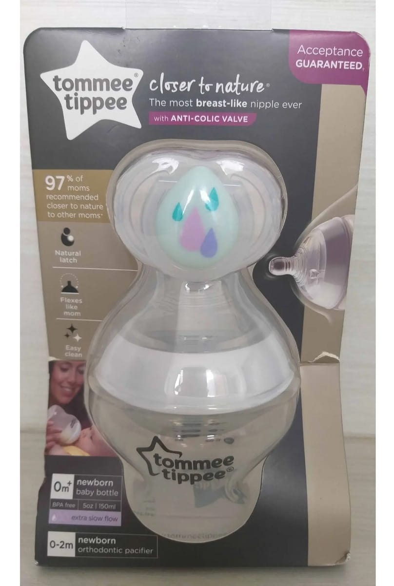 Mamadeira Closer To Nature 150ml+ Chupeta 0-2m Tommee Tippee