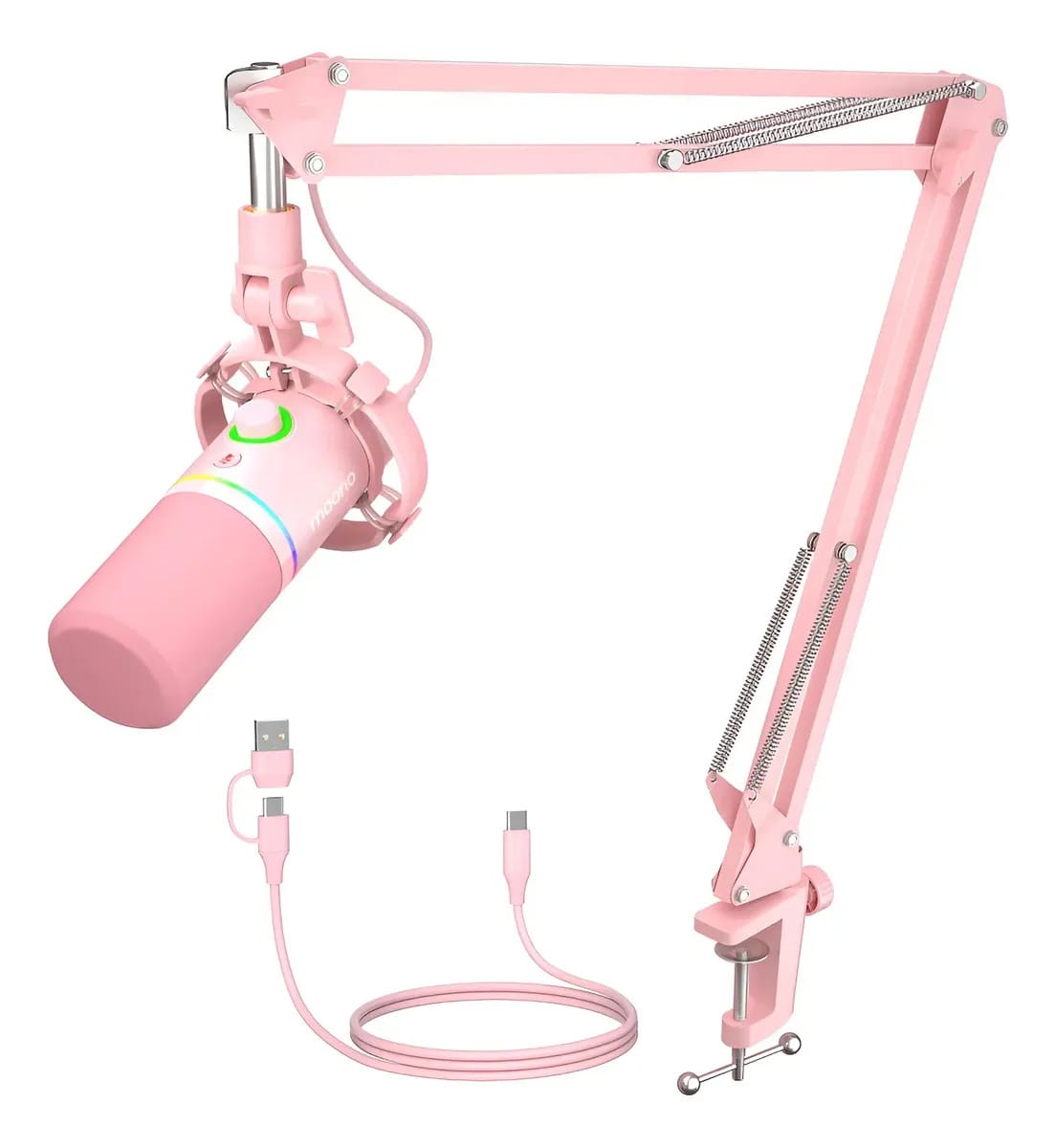 Kit de microfone dinâmico Maono Xlrusb, microfone rosa PD200xs
