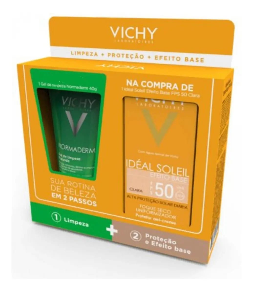 Vichy Ideal Soleil Efeito Base C/clara Fps50+ Gel Limpeza 40