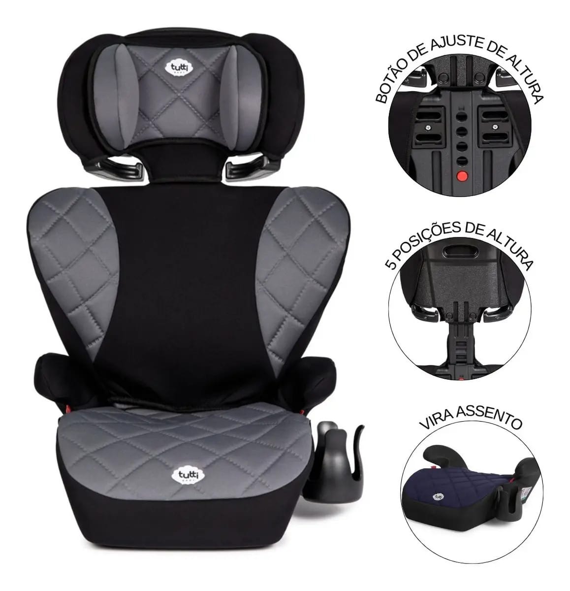 Cadeirinha Triton Preto E Cinza Tutti Baby Cor Preto/cinza