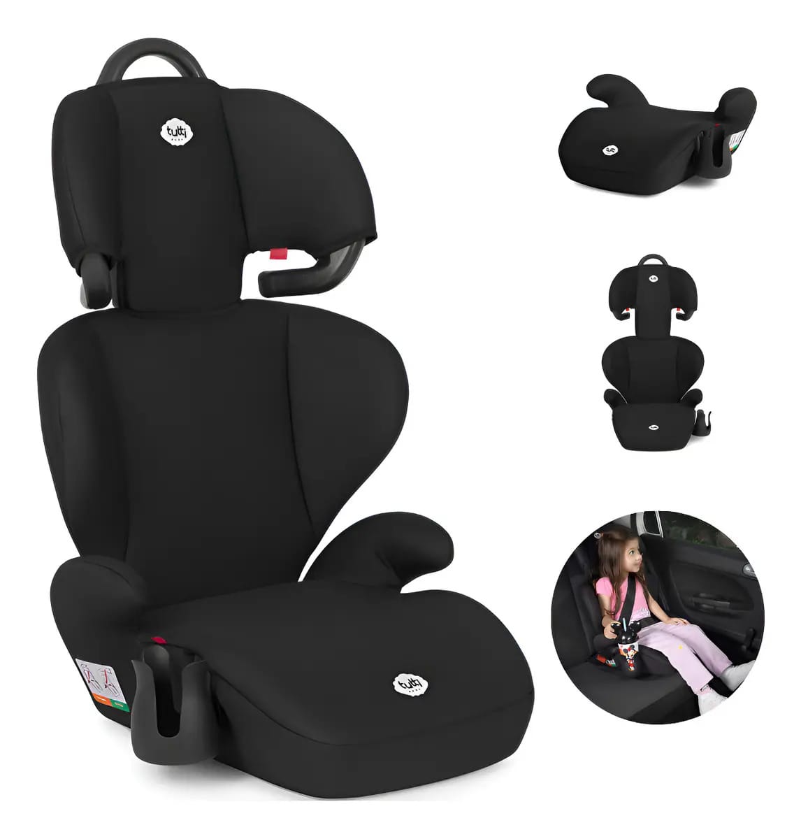 Cadeira Infantil Para Carro Tutti Baby Delta 15-36kg Preta Cadeirinha Preto