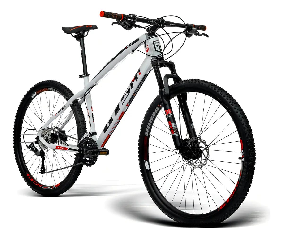 Bicicleta Aro 29 Gts M1 I-vtec Absolute El F. Hidraulico 27v Cor Branco-vermelho Tamanho Do Quadro 17