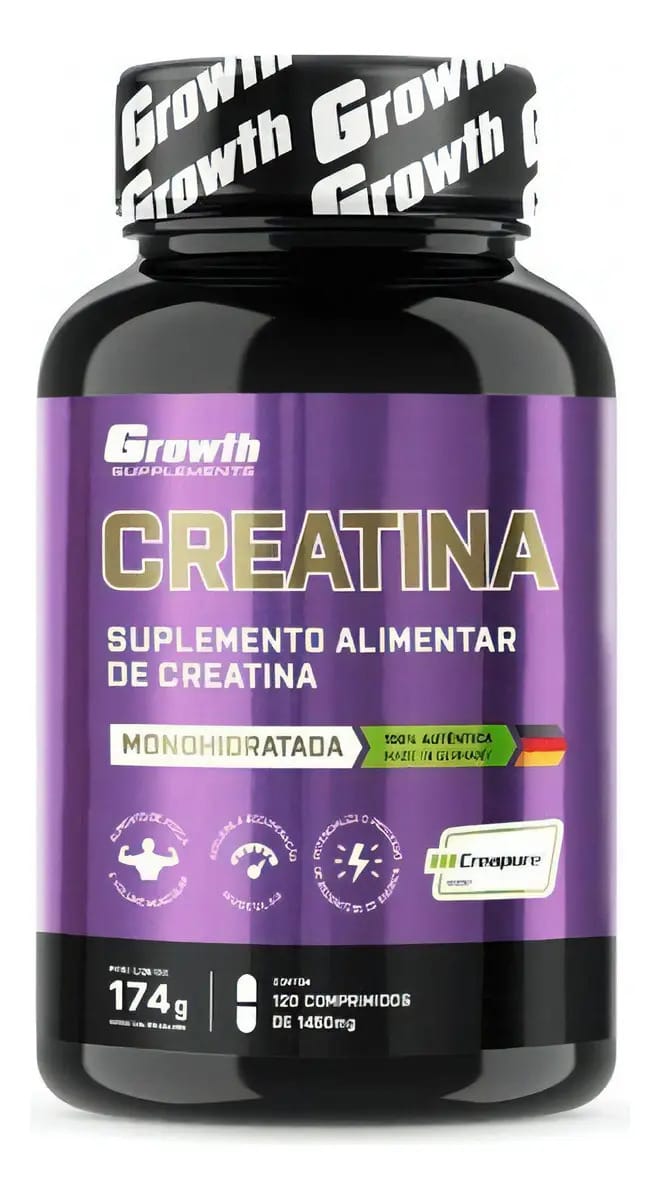 Creatina Creapure 120 Comprimidos - Growth Supplements Sabor Neutro