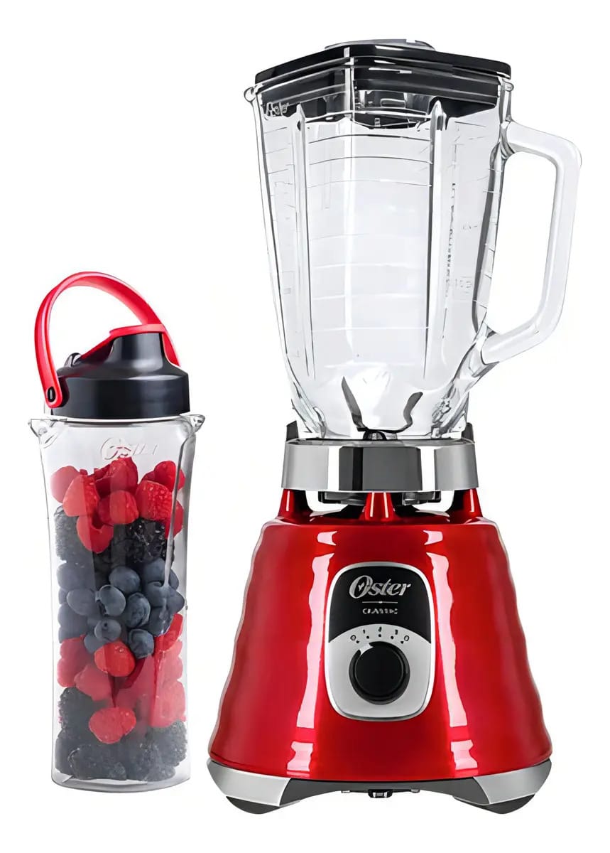 Kit Osterizer Vermelho Liquidificador E Jarra Blend N Go