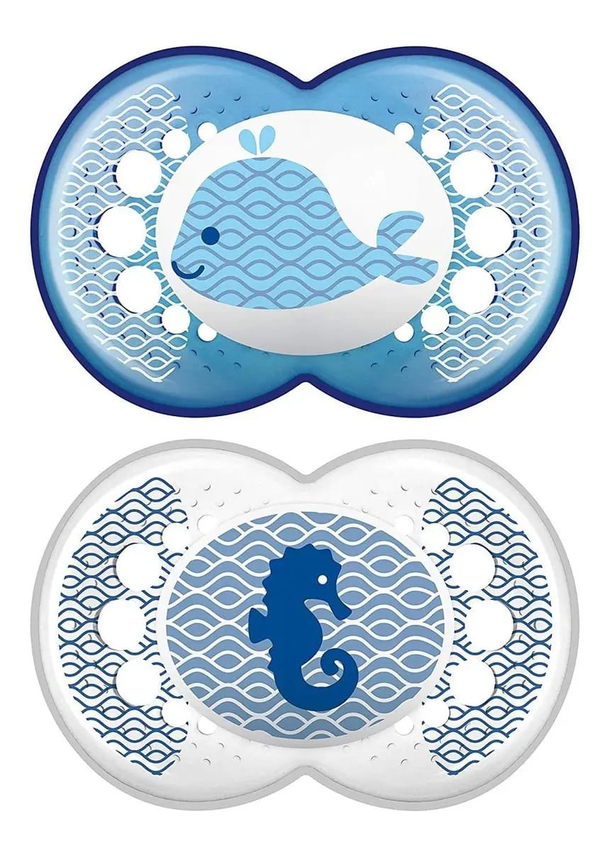 Chupetas Mam, Chupeta Para Bebês De Mais De 6 Meses, A Melhor Chupeta Para Bebês Amamentados, Coleção 'clear' Design, Menino, 2 Unidades