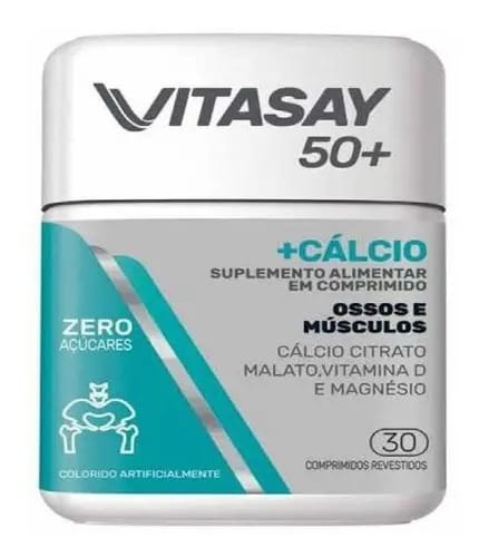 Suplemento en comprimidos Vitasay com Cálcio de Vitasay 50+ Cálcio sabor não x 50g