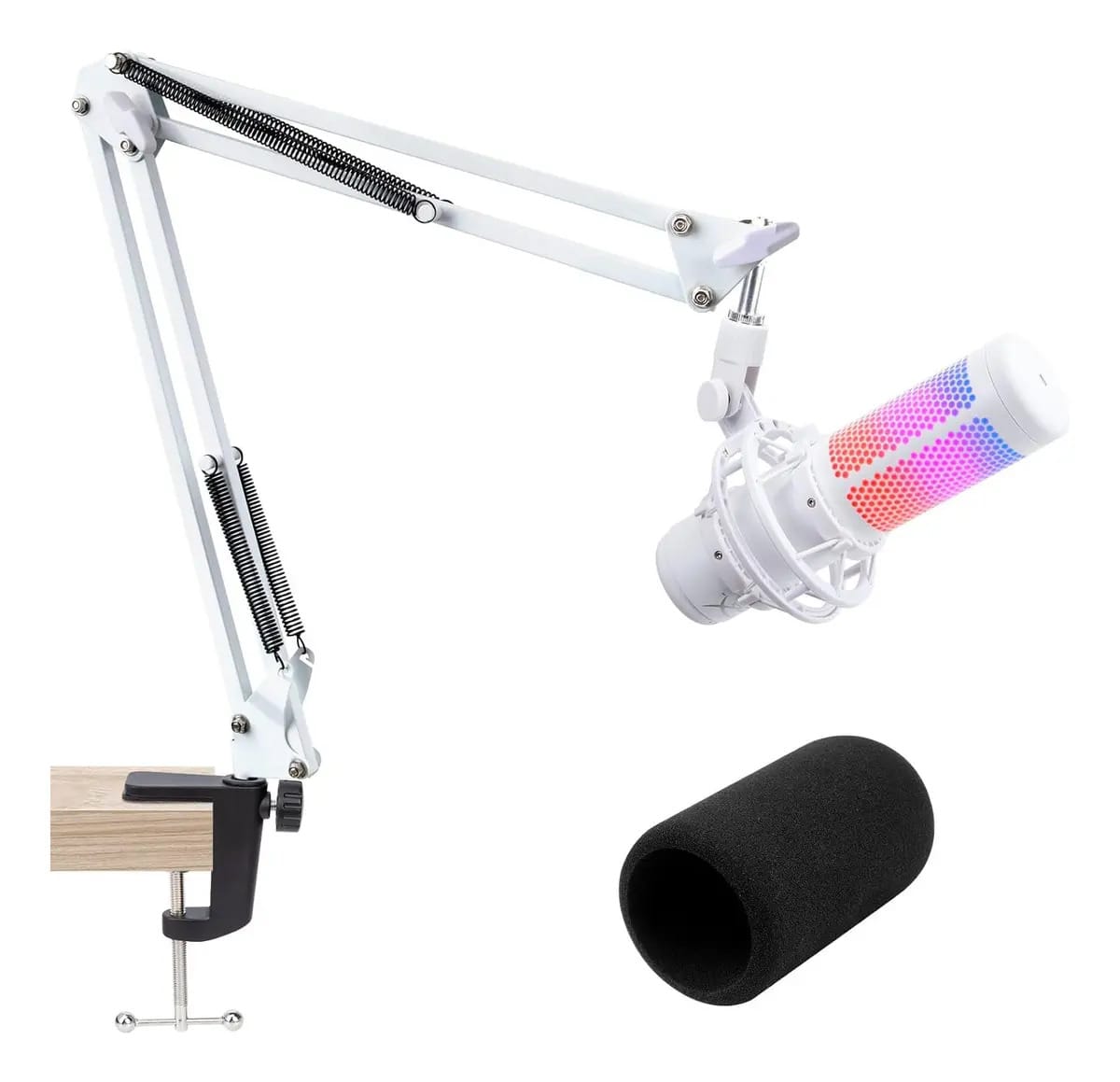 Suporte ajustável para Hyperx Quadcast S, tipo braço, branco