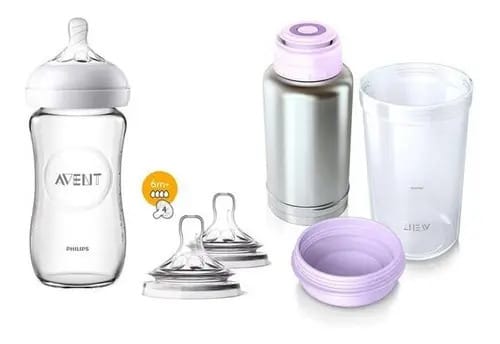 Pacote de caminhada Philips Avent, mamadeira térmica Avent, cor branca