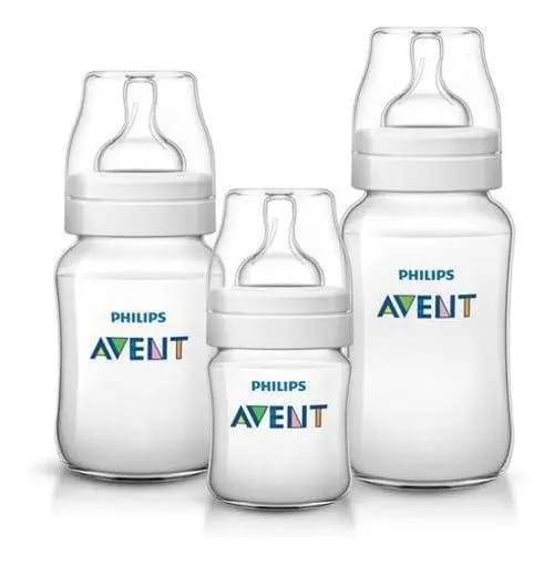 Mamadeiras Avent Classic 3 125/260/330ml - Transparente