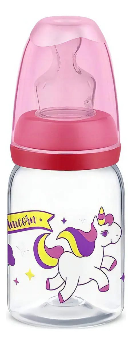 Mamadeira Lillo Magia Silicone 120ml Rosa Bico Anticólica