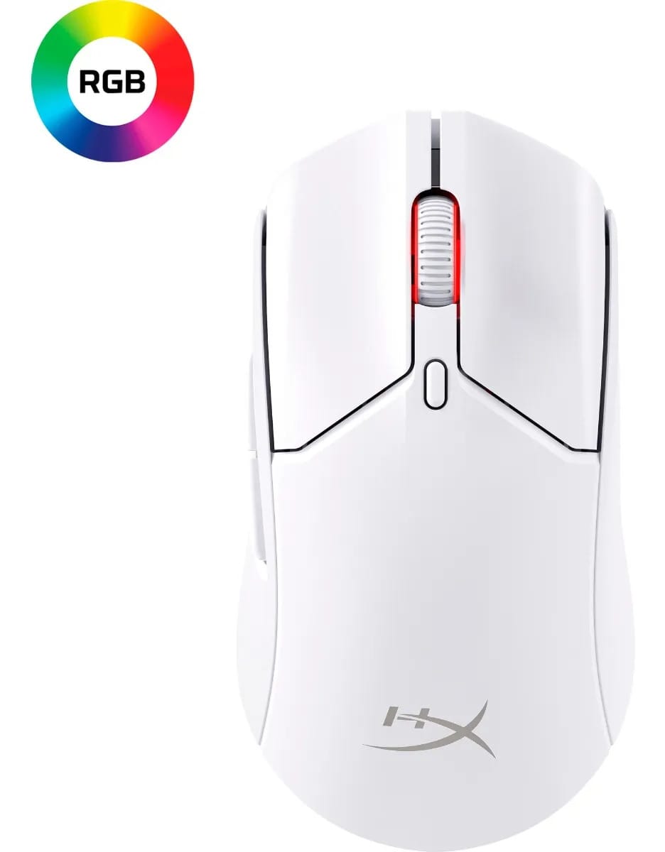 Mouse Gamer HyperX Pulsefire Haste 2 Sem Fio Óptico Branco com Bluetooth