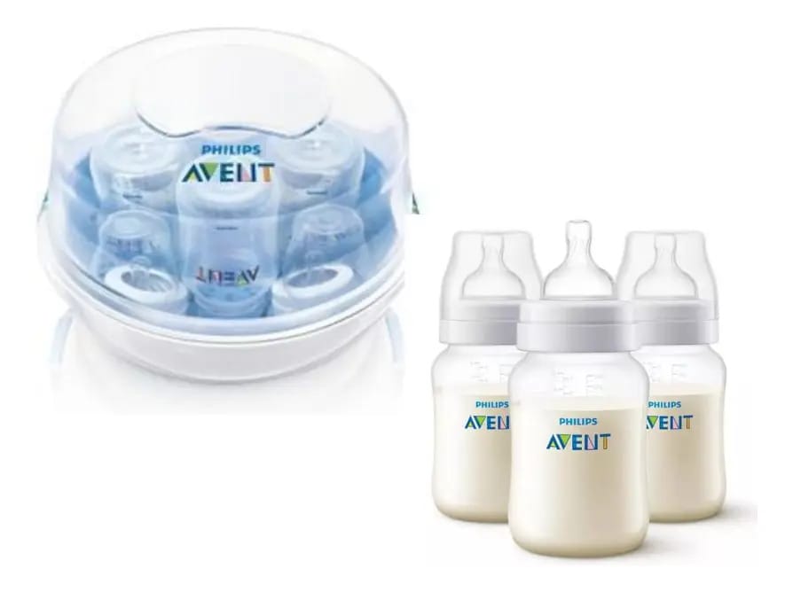 Esterilizador Mamadeira Avent + Mamadeira Clássica 260ml Kit