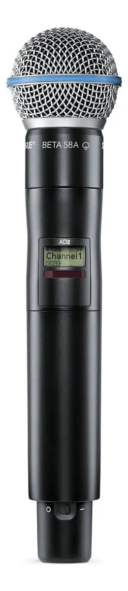 Microfone sem fio preto profissional Shure Ad2/b58 Beta 58a