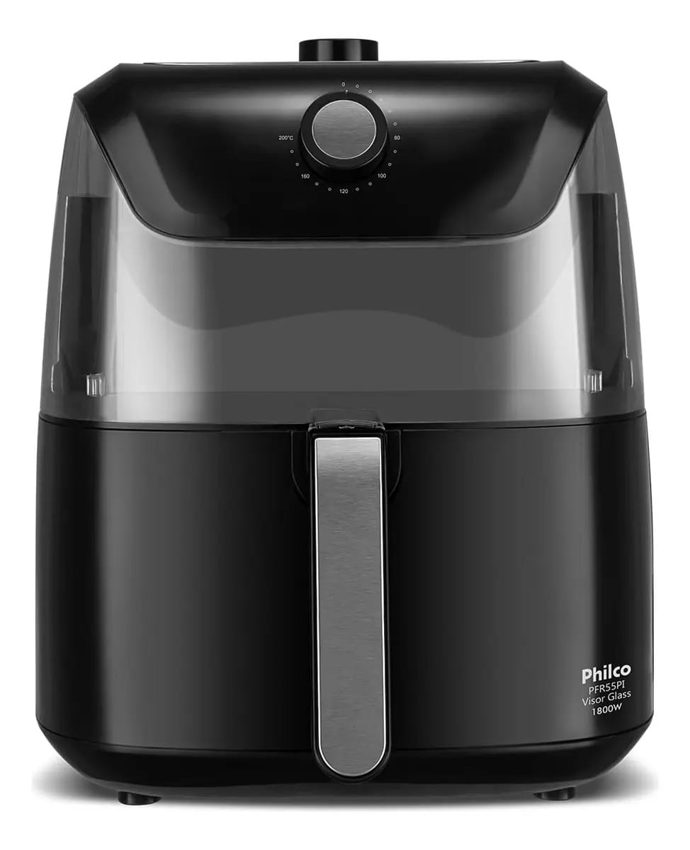 Fritadeira Air Fryer Philco Pfr55pi Visor Glass 7l 1800w Cor Preta