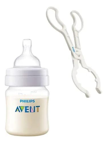 Kit Mamadeira Anti Colica 125ml Avent E Pinça Para Mamadeira