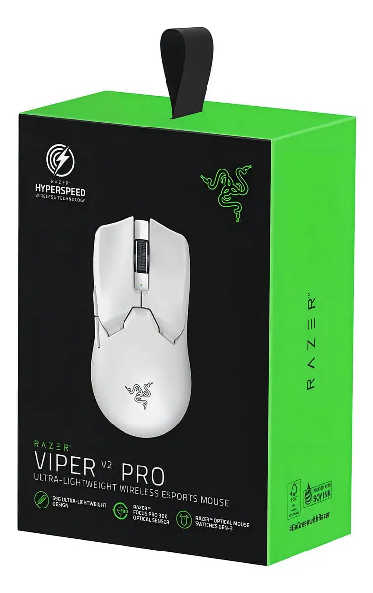 Mouse Gamer Razer Hyperspeed Viper V2 Pro Wireless Branco