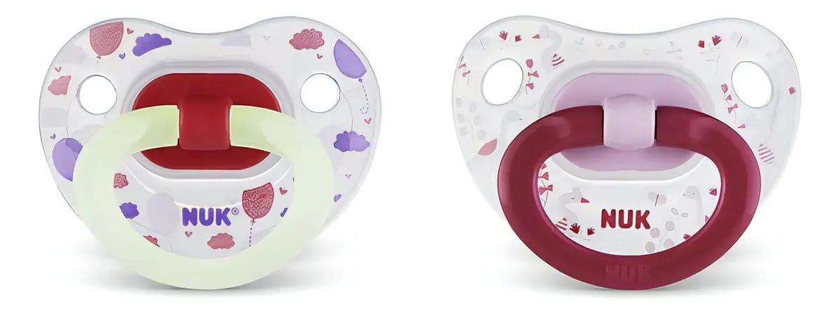 Chupetas ortodônticas Nuk Nuk Night Puller, 2 unidades de 0 a 6 meses