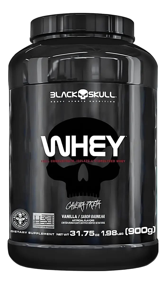 Whey Protein 900g - Caveira Preta - Black Skull Sabor Chocolate