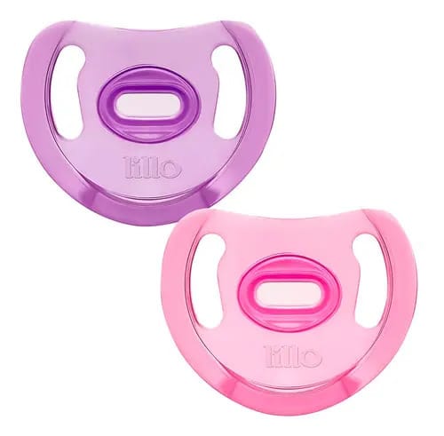 Kit Chupeta 100% Silicone Livre Bpa Soft Comfort +6m Lillo Cor Rosa e Roxo