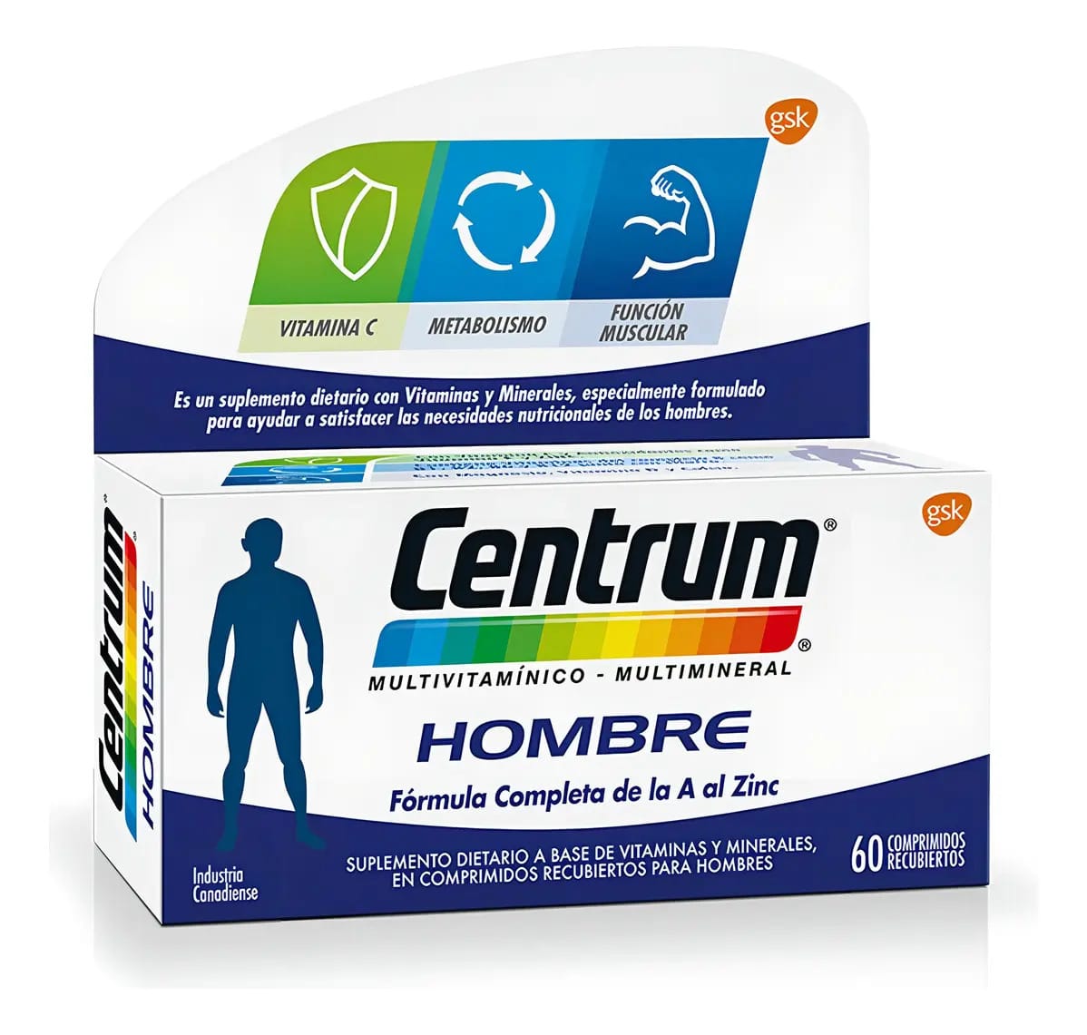 Multivitamínico Multimineral Masculino Centrum 60 comprimidos Flavor No
