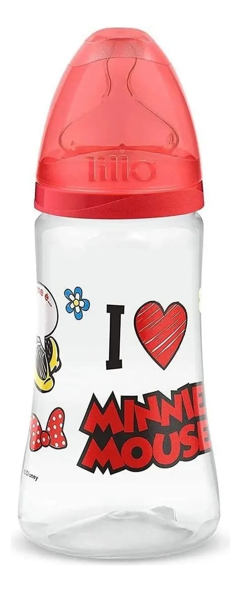 Mamadeira Desing Disney Bico Silicone 300ml Mickey Lillo
