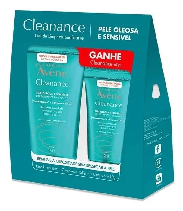 Kit Gel De Limpeza Purificante 150g + 60g Avène Cleanance