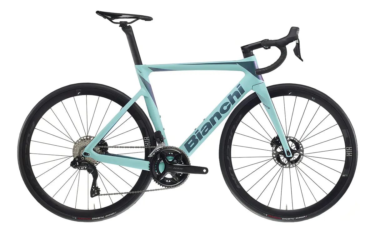 Bicicleta de estrada Bianchi Oltre Race 105di2 12sp cinza, tamanho de quadro 750