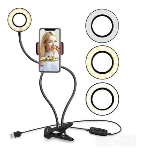 Ring Light Com Suporte Celular E Tecido Croma Key