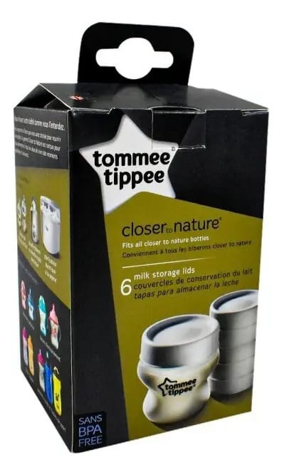 Tampas de garrafa Tommee Tippee, pacote com 6, brancas