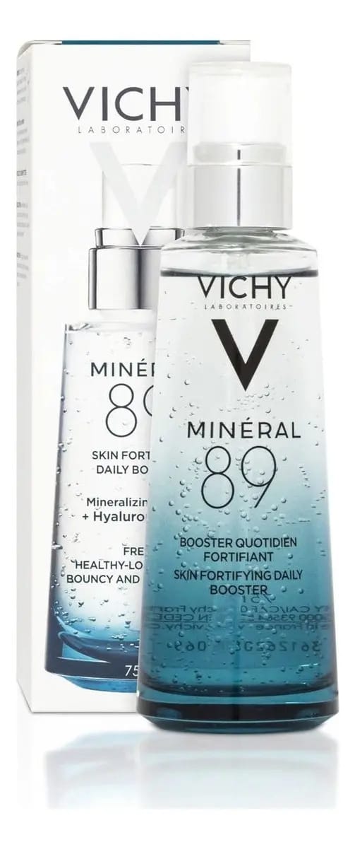 Vichy Mineral 89 com 75 ml de ácido hialurônico concentrado Tipo de pele Todos os tipos de pele