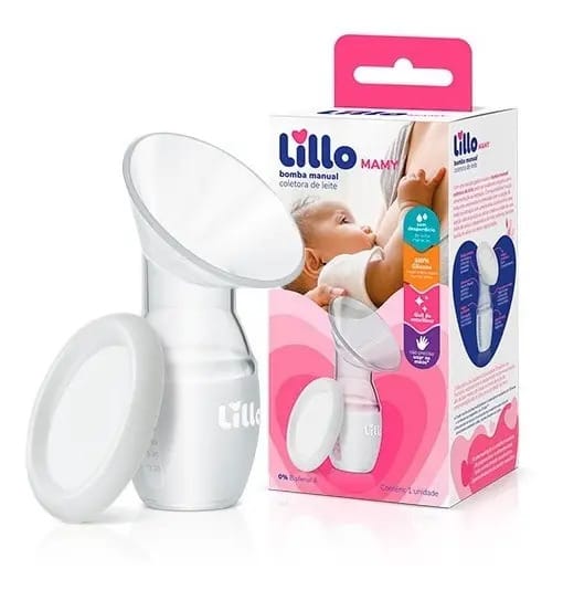 Bomba Manual de Silicone para Tirar Leite com Tampa Coletor 90ml Lillo
