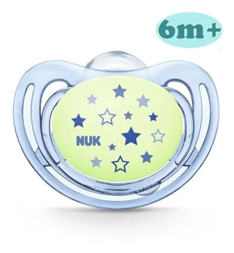 Chupeta Brilha No Escuro Oral Fit Freestyle 6+ Nº 2 - Nuk Cor Azul Estrelas Período De Idade + 6 Meses