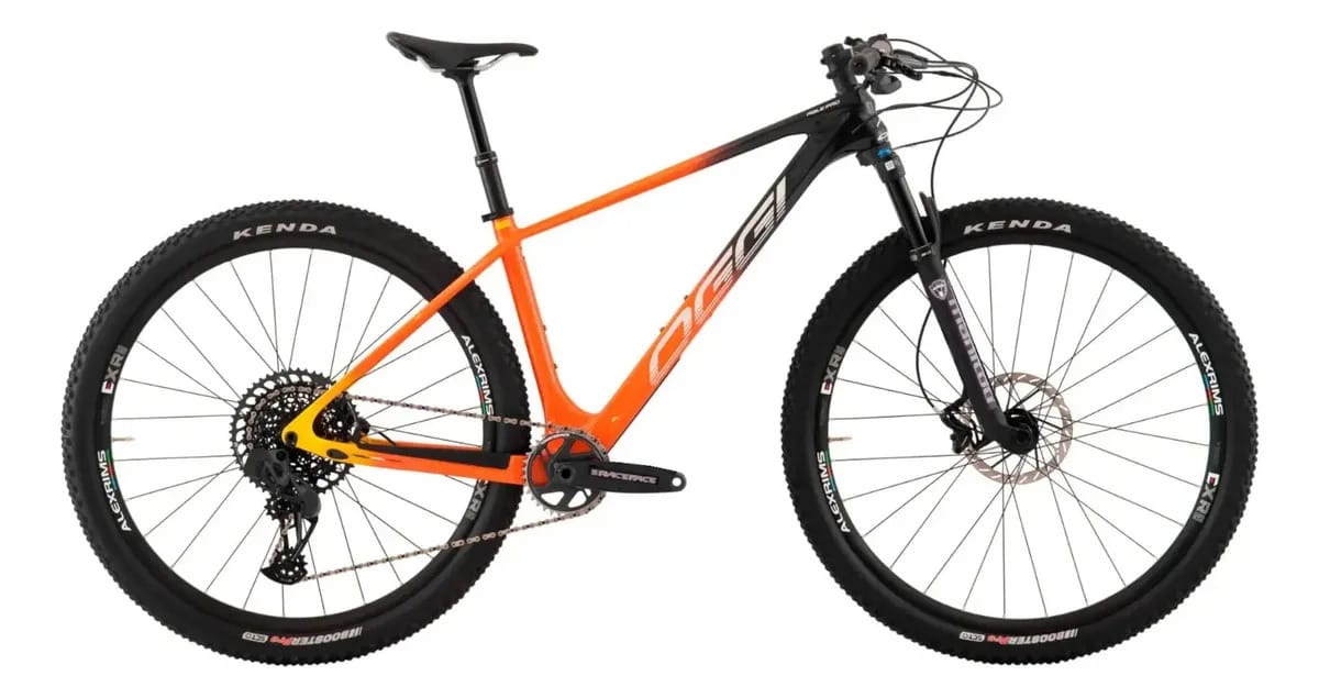 Bicicleta Oggi Agile Pro Carbon Ed Ltd Deore 12v Cor Laranja/preto/amarelo Tamanho Do Quadro M