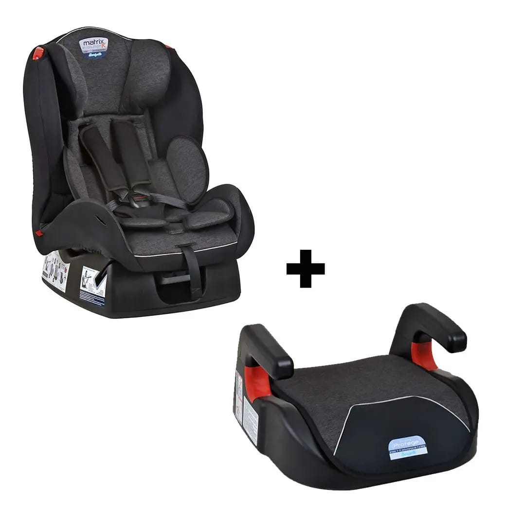 Combo Cadeira Auto Matrix + Assento Protege Infantil Cor Preto Burigotto