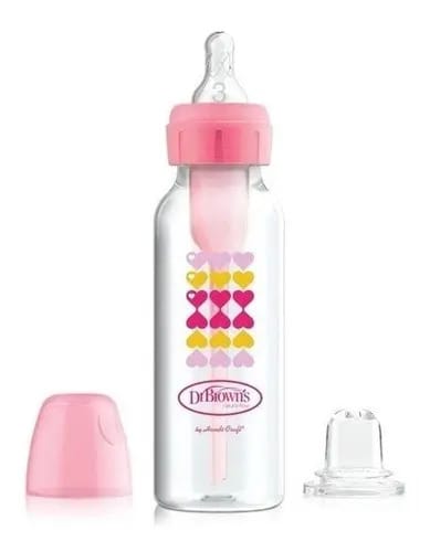 Mamadeira Dr Browns 6m+ Fase3 E Bico Transição 250ml Cor Rosa
