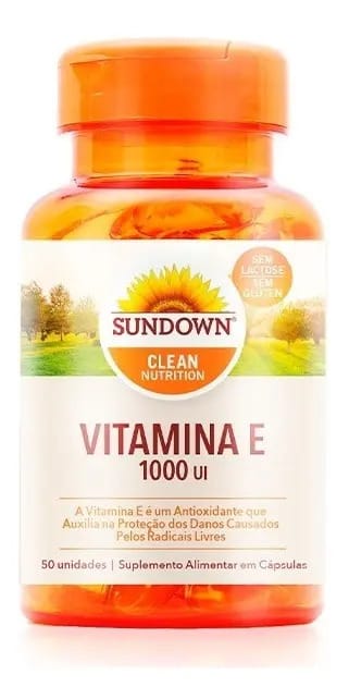 Vitamina E 1000UI Sundown 50 Cápsulas Sem Sabor