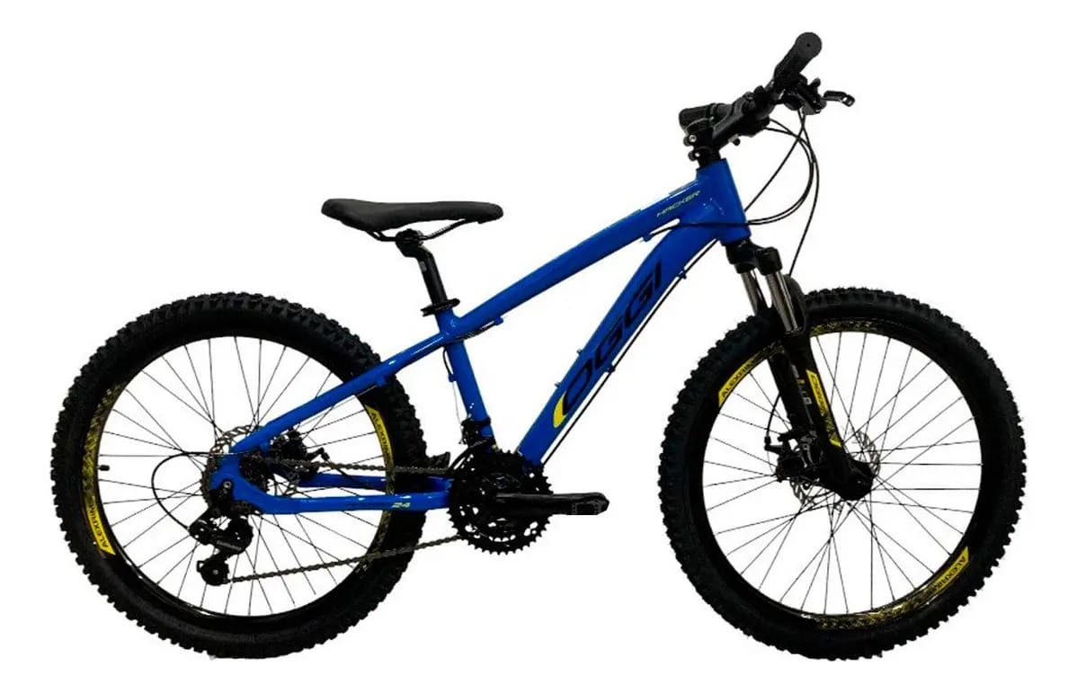 Mountain Bike Oggi Hacker 24 Bicicleta 21v Azul/preto/amarel