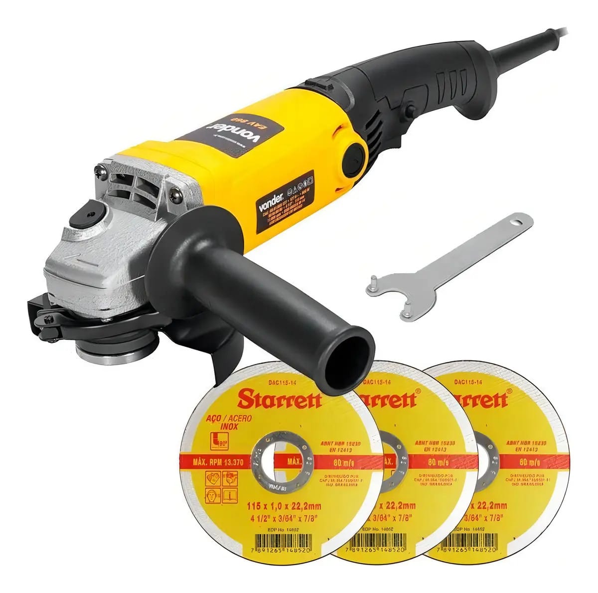 Esmerilhadeira 4.1/2 Pol 860w Eav 860 Vonder + Kit Discos