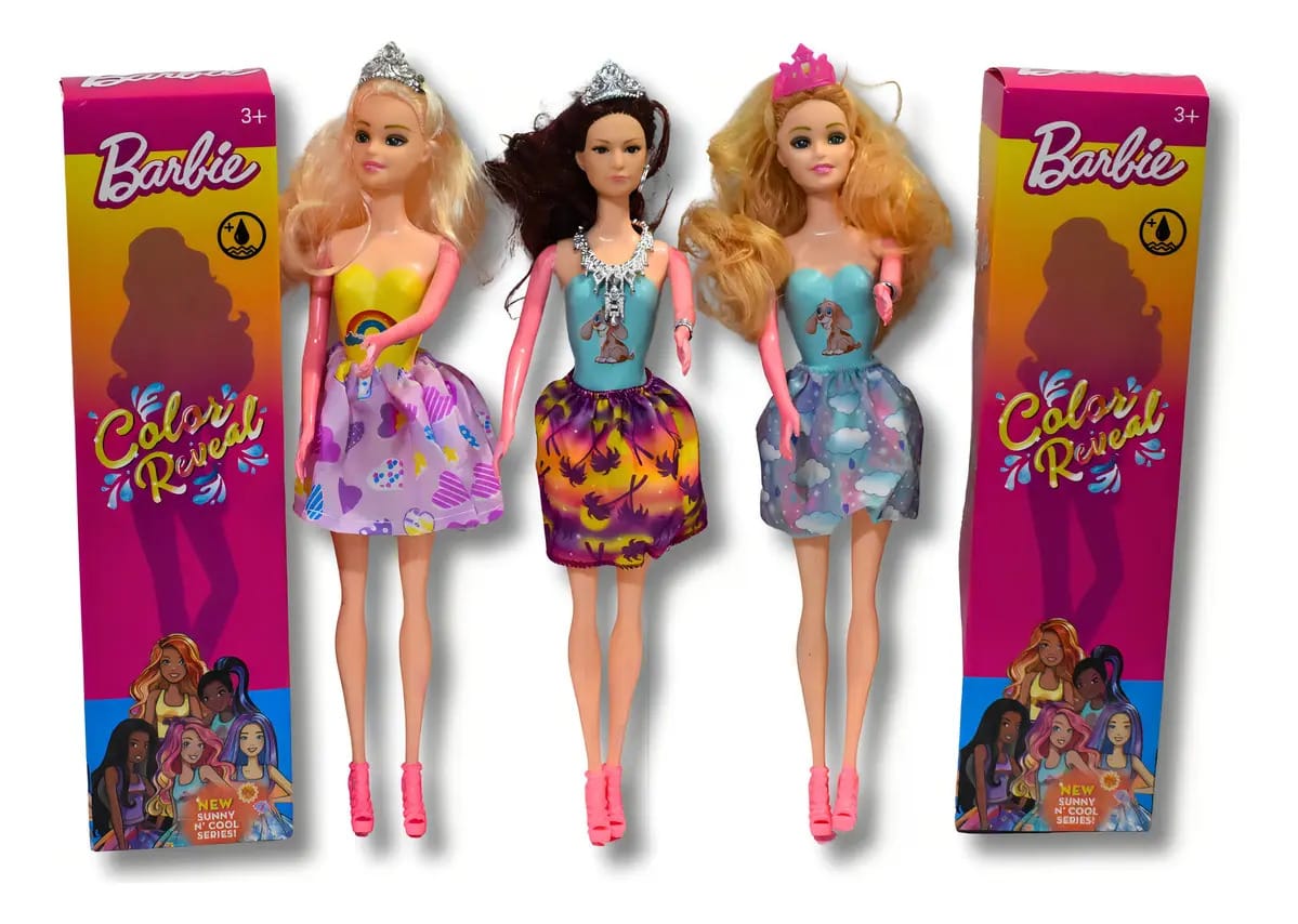 Pacote 3 de bonecas Barbie Color Reveal para meninas