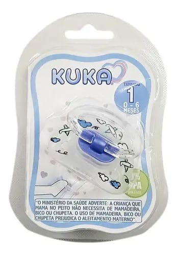 Chupeta Premium Azul Bico De Silicone Ortodôntico 2741 Kuka