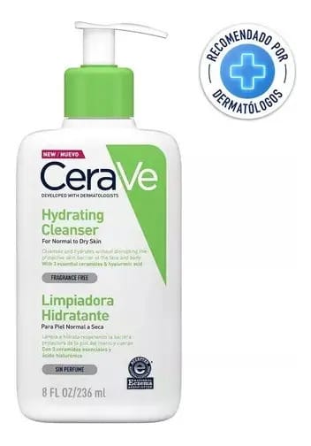 Limpador hidratante Cerave para pele normal a seca 236 ml Limpador facial hidratante CeraVe