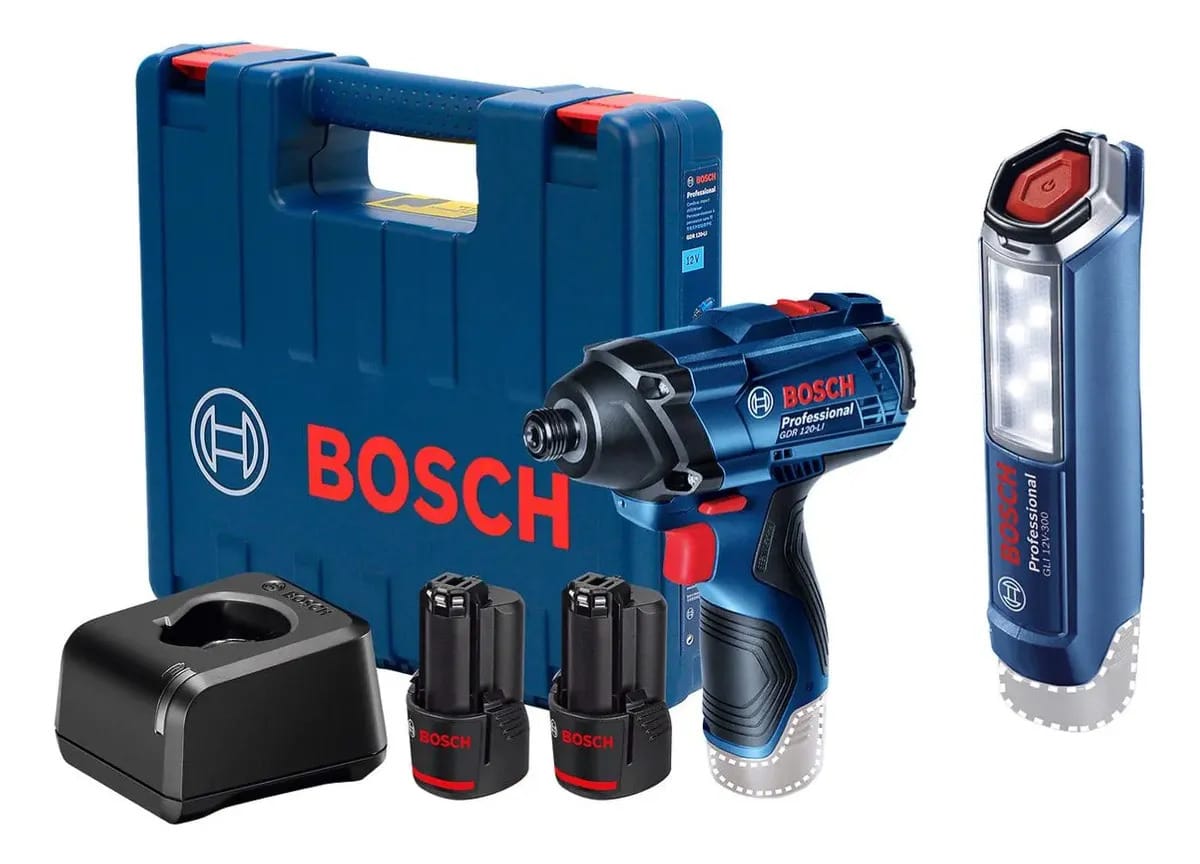 Bateria Bosch Professional GDR 120-Li + GLI 300 SB - azul