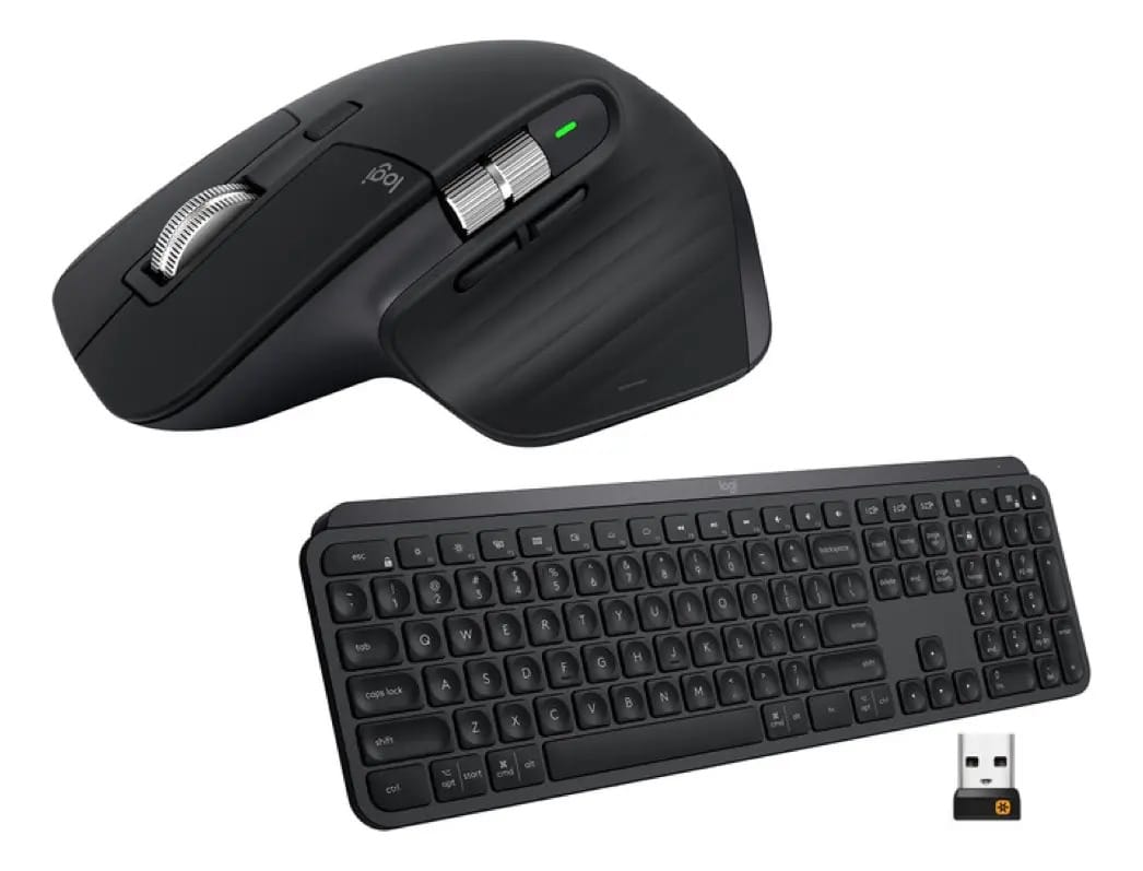Kit Teclado e Mouse Logitech Mx Keys S + Mx Master 3s Grafite Cor Preto