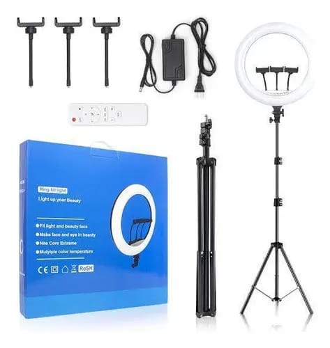 Ring Light LED 18 Polegadas Marca Led 45cm Tripé Controle Dimerizável